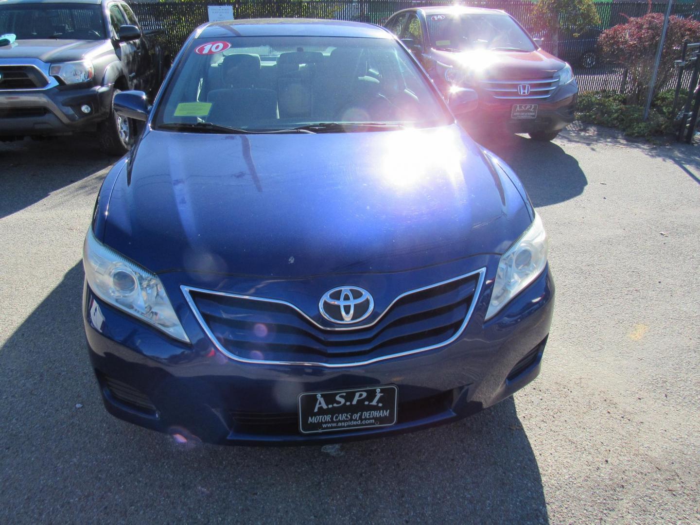 2010 Blue /Gray Toyota Camry Camry-Grade 6-Spd AT (4T4BF3EK5AR) with an 2.5L L4 DOHC 16V engine, 6-Speed Automatic Overdrive transmission, located at 215 Milton St, Dedham, MA, 02026, (781) 329-5144, 42.241905, -71.157295 - Photo#1