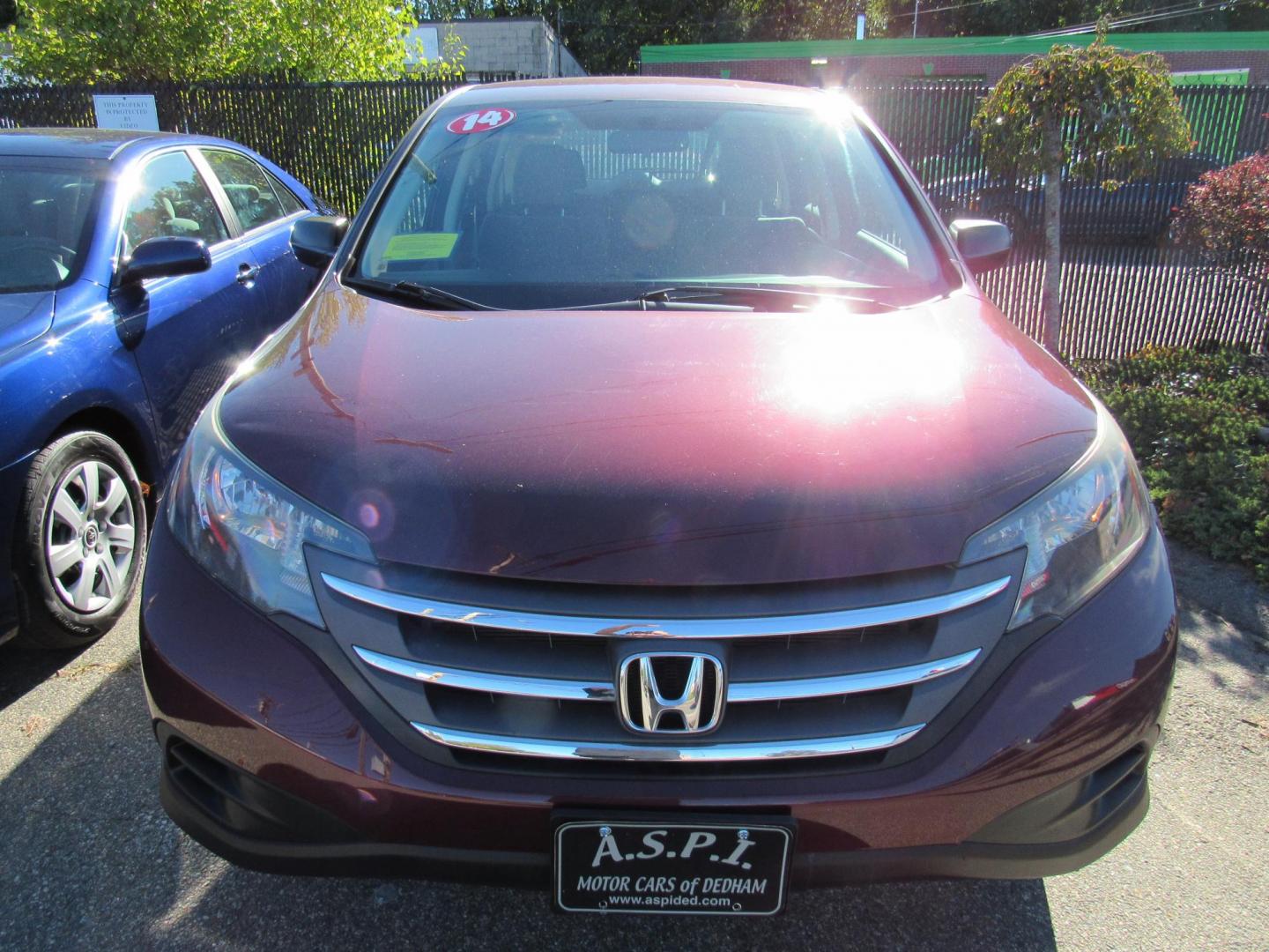 2014 Maroon /Gray Honda CR-V LX 4WD 5-Speed AT (5J6RM4H39EL) with an 2.4L L4 DOHC 16V engine, 5-Speed Automatic transmission, located at 215 Milton St, Dedham, MA, 02026, (781) 329-5144, 42.241905, -71.157295 - This nice SUV runs like new. Low mileage, very hard to find. All ASPI Motor Cars vehicles are fully serviced before they are delivered. Comes with a 3/3 warranty included in the price. Call for details. Prices on all vehicles do not include $299.95 Documentation fee, as well as Massachusetts - Photo#1