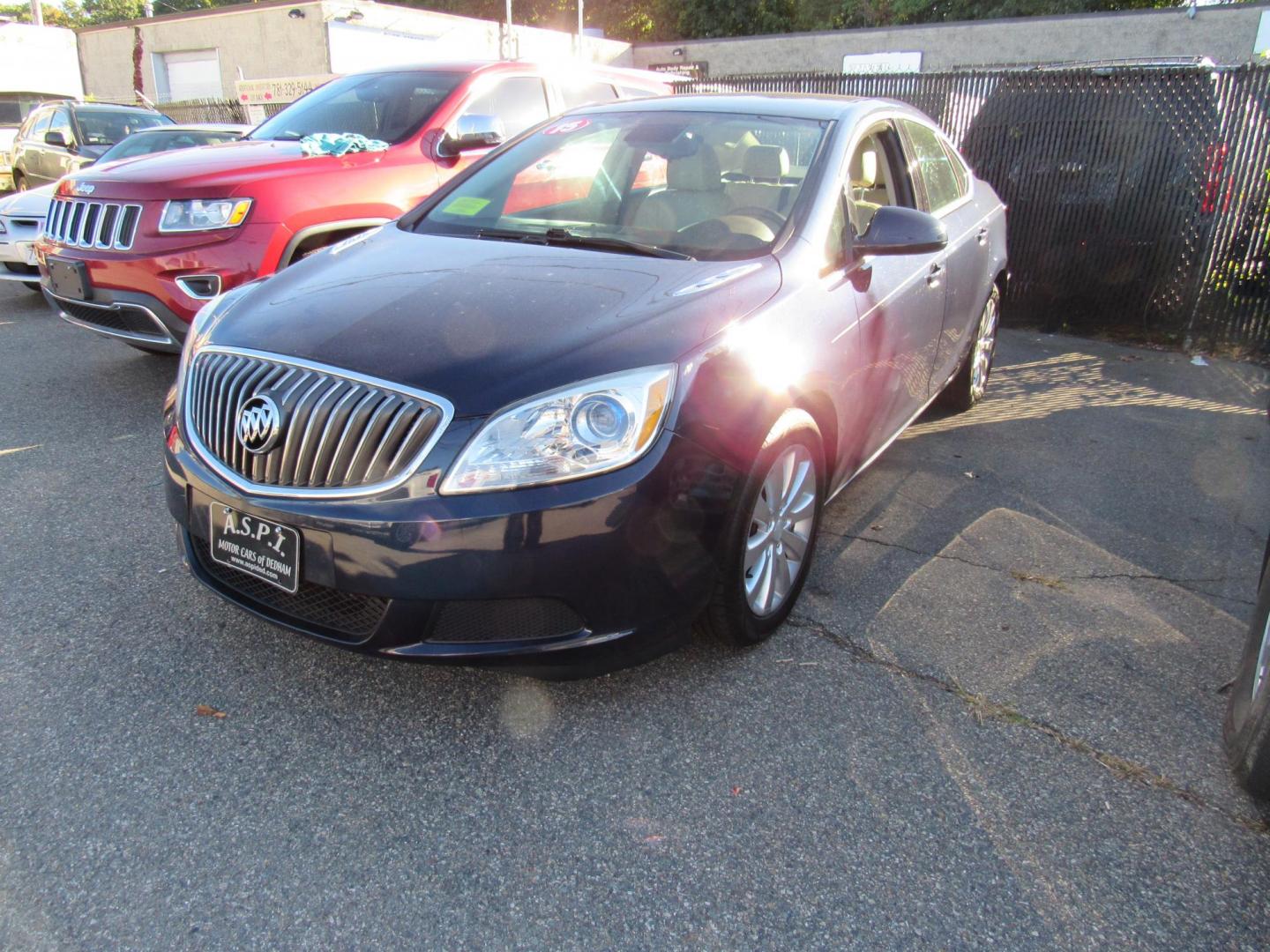 2015 Blue /Tan Buick Verano Base (1G4PP5SK0F4) with an 2.4L L4 DOHC 16V FFV engine, 6-Speed Automatic transmission, located at 215 Milton St, Dedham, MA, 02026, (781) 329-5144, 42.241905, -71.157295 - This nice sedan is in excellent condition. A few minor scratches on top surface's. To be expected on a 10 year old vehicle. Runs great. All ASPI Motor Cars vehicles are fully serviced before they are delivered to assure the highest quality used vehicles. Comes with a 3/3 warranty included in the pr - Photo#2