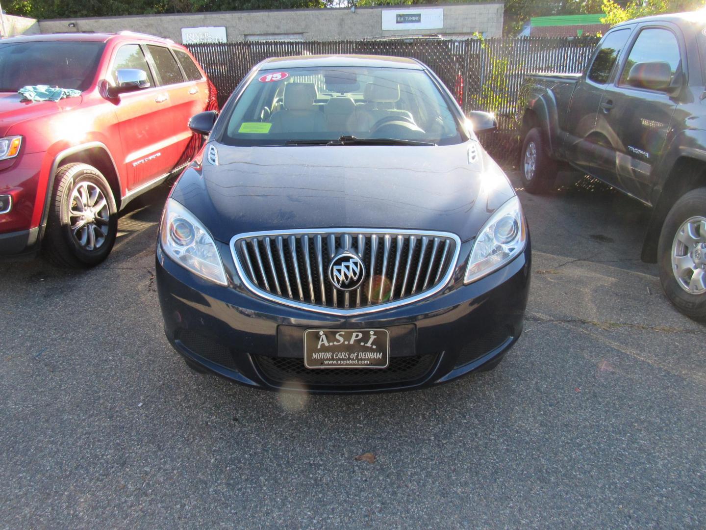 2015 Blue /Tan Buick Verano Base (1G4PP5SK0F4) with an 2.4L L4 DOHC 16V FFV engine, 6-Speed Automatic transmission, located at 215 Milton St, Dedham, MA, 02026, (781) 329-5144, 42.241905, -71.157295 - This nice sedan is in excellent condition. A few minor scratches on top surface's. To be expected on a 10 year old vehicle. Runs great. All ASPI Motor Cars vehicles are fully serviced before they are delivered to assure the highest quality used vehicles. Comes with a 3/3 warranty included in the pr - Photo#1