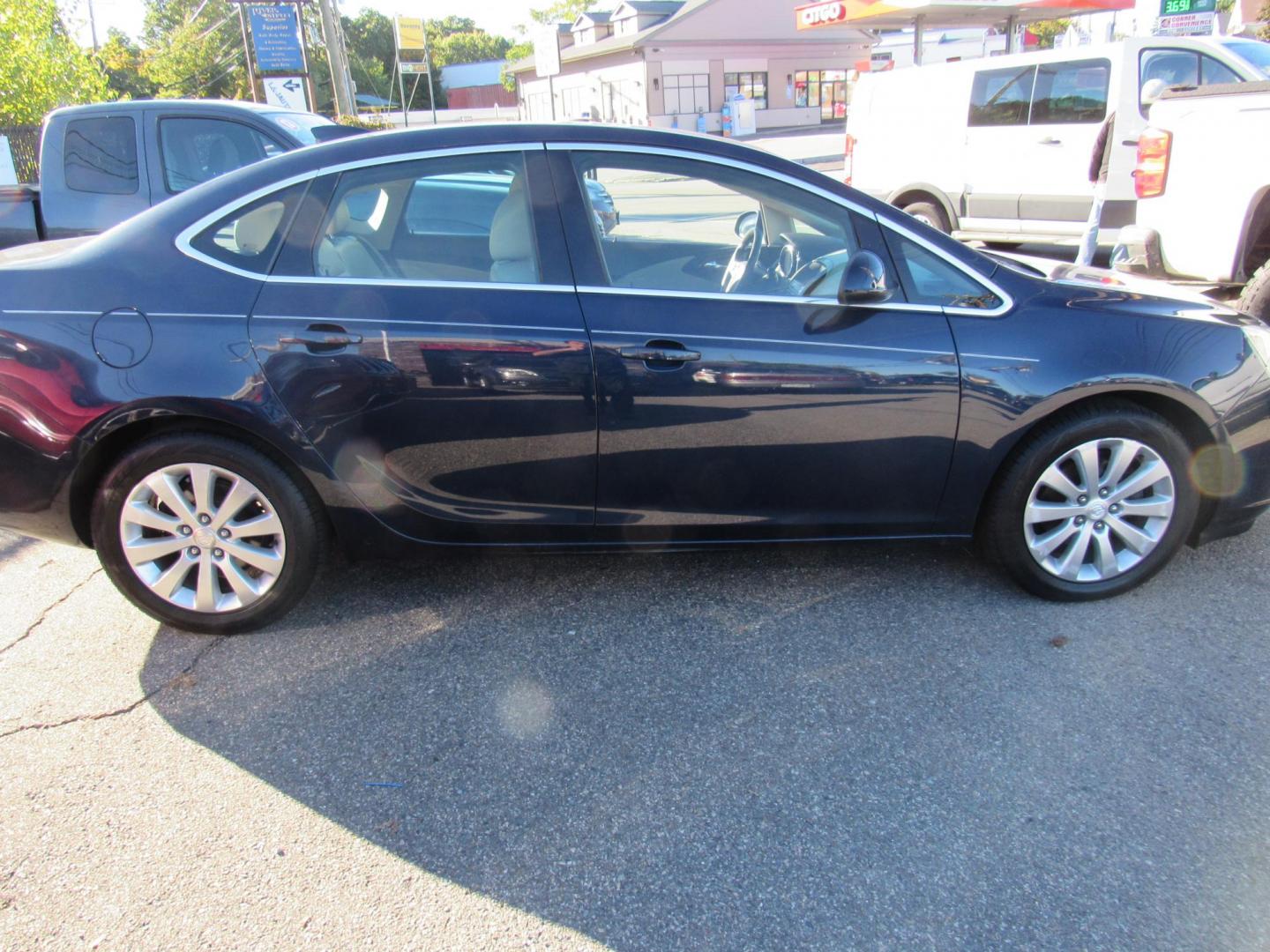 2015 Blue /Tan Buick Verano Base (1G4PP5SK0F4) with an 2.4L L4 DOHC 16V FFV engine, 6-Speed Automatic transmission, located at 215 Milton St, Dedham, MA, 02026, (781) 329-5144, 42.241905, -71.157295 - This nice sedan is in excellent condition. A few minor scratches on top surface's. To be expected on a 10 year old vehicle. Runs great. All ASPI Motor Cars vehicles are fully serviced before they are delivered to assure the highest quality used vehicles. Comes with a 3/3 warranty included in the pr - Photo#3