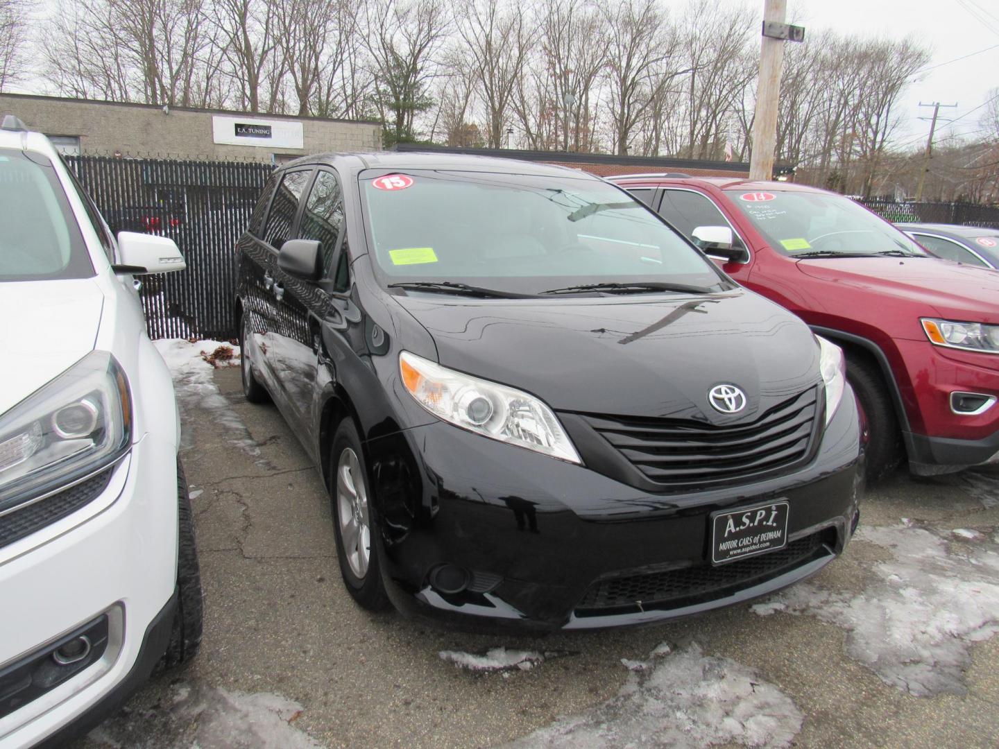 2015 BLACK /Gray Toyota Sienna L FWD 7-Passenger V6 (5TDZK3DC6FS) with an 3.5L V6 EFI DOHC 24V engine, 5-Speed Automatic transmission, located at 215 Milton St, Dedham, MA, 02026, (781) 329-5144, 42.241905, -71.157295 - Photo#0